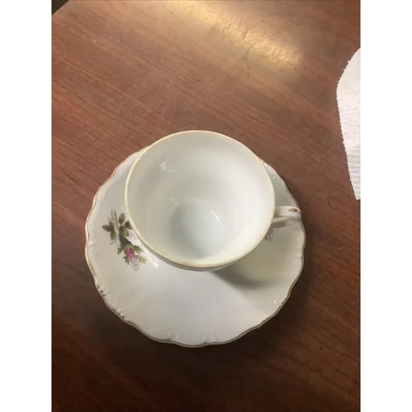 Vintage Rose Footed Cup & Saucer Set BEX1 by BETSONS 2 1/4” - Picture 3 of 7